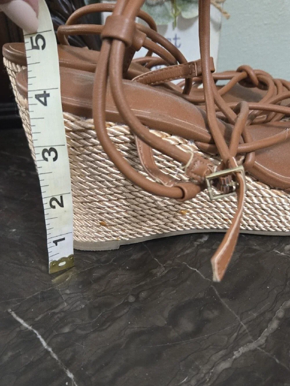 SM New York Tan Strappy Platform Sandals